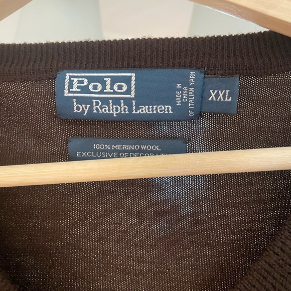 Brown Polo by Ralph Lauren v-neck sweater - Picture 2 of 3